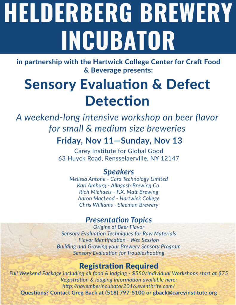 Sensory Evaluation Incubator Poster